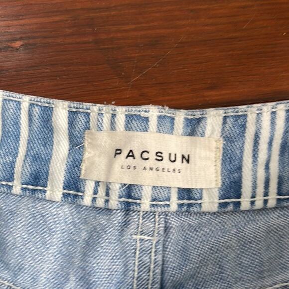 PACSUN Mom Striped cuffed hi rise denim jean shorts sz 27 - Picture 4 of 6